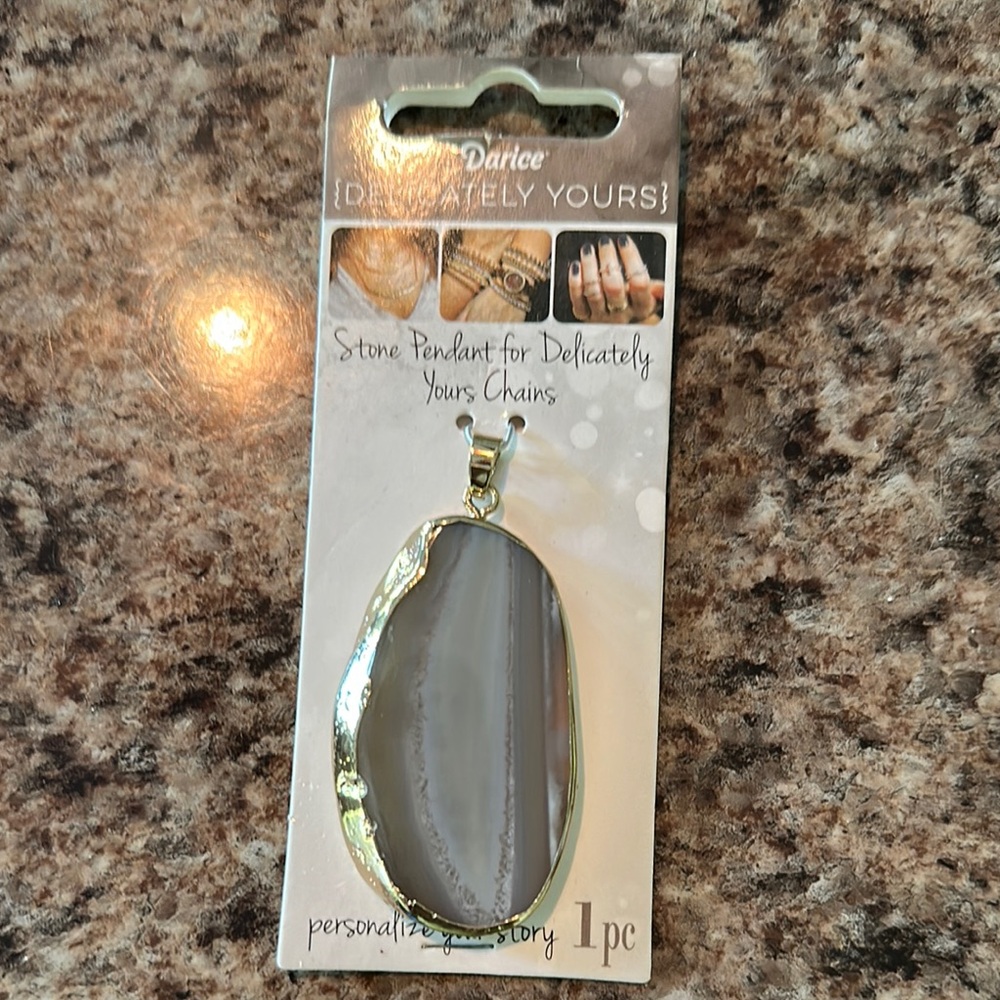 Darice Stone Pendant with Silver Accents